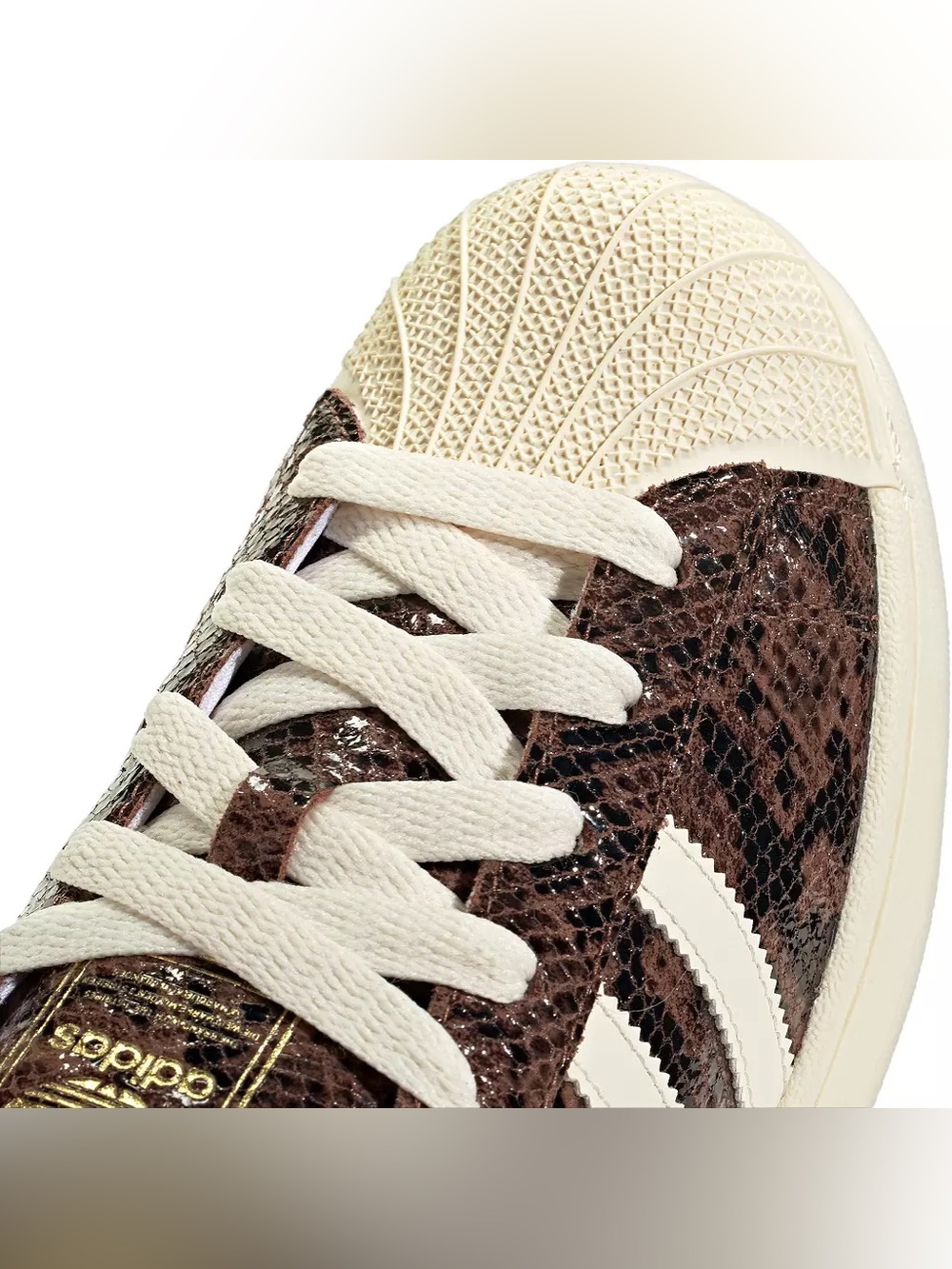 🆕 adidas Superstar II Snake Print Sneakers Women’s 7.5 Brown Cream NWT - Picture 7 of 8